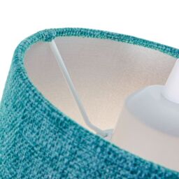 Happy Homewares Contemporary & Sleek Linen Fabric Lampshade in Teal - Size: 6 inches - thumbnail 3
