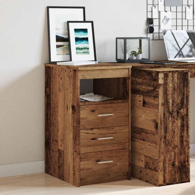 Berkfield Home Drawer Cabinet Old Wood 40x50x76 cm Engineered Wood in Brown - Size: 40 x 50 x 76 cm - image 1