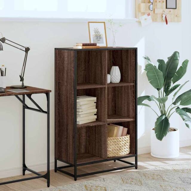 Berkfield Home Modern Book Cabinet Brown Oak 65.5x33x107.5 cm Engineered Wood - image 1