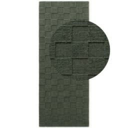 THE RUGS Scala Handwoven Wool Rug Geometric Checkered Low Pile in Green - Size: 200 cm x 230 cm - thumbnail 5