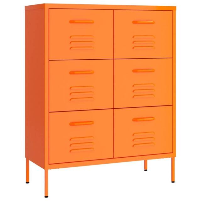Berkfield Home Drawer Cabinet Orange 80x35x101.5 cm Steel - image 1