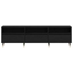 Berkfield Home TV Cabinet Black Oak 150x30x44.5 cm Engineered Wood - thumbnail 7