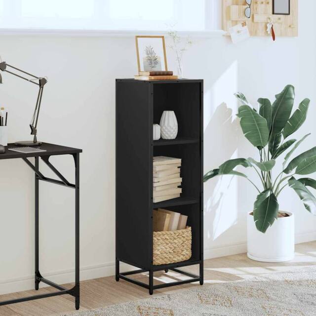 Berkfield Home Modern Book Cabinet Black 33.5x33x107.5 cm Engineered Wood - image 1