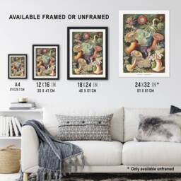 Artery8 Sea Anemone Marine Landscape Haeckel Botanical Framed Wall Art Print - Size: A4 - thumbnail 3