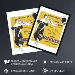"Artery8 Napoleon Love Affair Metropolitan Advert Wall Art Print Penfield in Yellow - Size: W24"" x H32""" - thumbnail 2