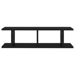 Berkfield Home Wall Shelves 2 pcs Black 75x18x20 cm Engineered Wood - Size: 75 x 18 x 20 cm - thumbnail 5