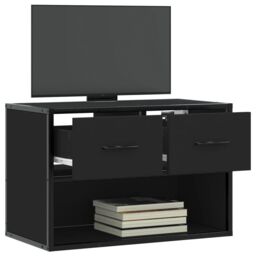 Berkfield Home TV Cabinet Black 60x31x39.5 cm Engineered Wood & Metal - thumbnail 3
