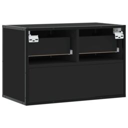Berkfield Home TV Cabinet Black 60x31x39.5 cm Engineered Wood & Metal - thumbnail 6