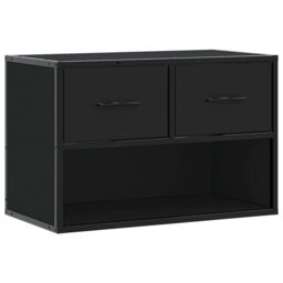 Berkfield Home TV Cabinet Black 60x31x39.5 cm Engineered Wood & Metal - thumbnail 2