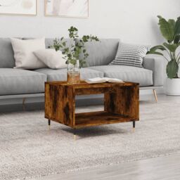 Berkfield Home Coffee Table Smoked Oak 60x50x40 cm Engineered Wood in Brown - Size: 60 x 50 x 40 cm - thumbnail 1