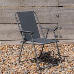 Harbour Housewares Folding Metal Beach Chairs Pack of 2 in Grey - thumbnail 6