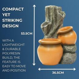 SPETLEK Tree Trunk Planter Water Feature in Brown - Size: 0.6m2 - thumbnail 4