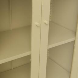Wyld Haus Barla Beige Steel Display Cabinet 2 Glass Doors 4 Shelves - thumbnail 4