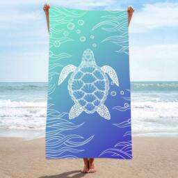 Ella Extra Large Microfibre Beach Towel in Blue - thumbnail 1