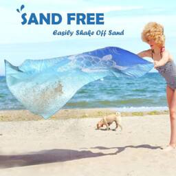 Ella Extra Large Microfibre Beach Towel in Blue - thumbnail 2