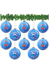 Disney Stitch Pack Of 10 Christmas Ball Decoration in Purple