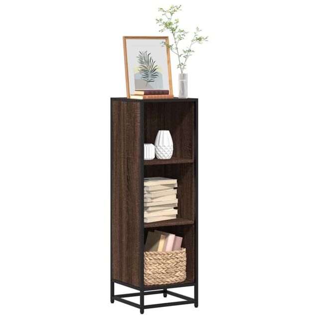 Berkfield Home Book Cabinet Brown Oak 33.5x33x107.5 cm Engineered Wood - image 1