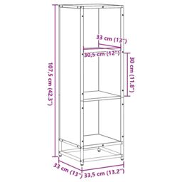 Berkfield Home Book Cabinet Brown Oak 33.5x33x107.5 cm Engineered Wood - thumbnail 9