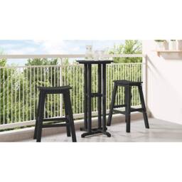 Berkfield Home Bar Table Black 55x55x107 cm HDPE - Size: 55 x 55 x 107 cm - thumbnail 2