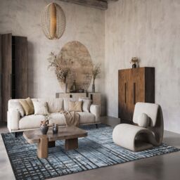 Desire Rugs Belgravia Living Room Area Rug Metallic Sheen Modern Nexus Design in Navy - Size: 120 cm x 170 cm - thumbnail 3