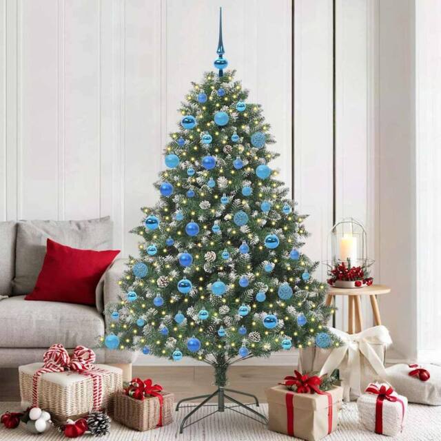 Berkfield Home Artificial Christmas Tree with Stand Green 126 x 126 x 180 cm - image 1