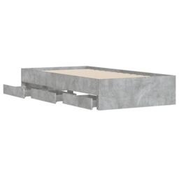 Berkfield Home Bed Frame with Drawers without Mattress Concrete Grey 90x190 cm Single - thumbnail 5