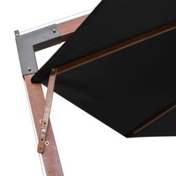 Berkfield Home Hanging Parasol with Pole Black 3.5x2.9 m Solid Fir Wood - thumbnail 6