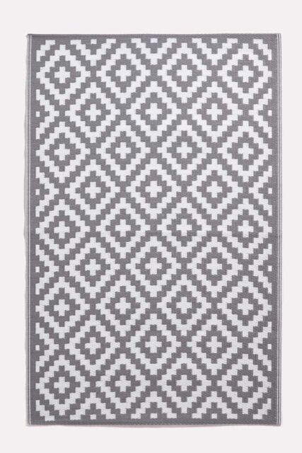 Homescapes Luxury Outdoor Rug Waterproof Reversible, Grey Zoe Geometric - Size: 120 cm x 180 cm - image 1