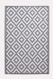 Homescapes Luxury Outdoor Rug Waterproof Reversible, Grey Zoe Geometric - Size: 120 cm x 180 cm - thumbnail 1