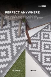 Homescapes Luxury Outdoor Rug Waterproof Reversible, Grey Zoe Geometric - Size: 120 cm x 180 cm - thumbnail 5