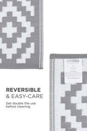 Homescapes Luxury Outdoor Rug Waterproof Reversible, Grey Zoe Geometric - Size: 120 cm x 180 cm - thumbnail 6