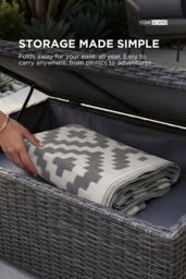 Homescapes Luxury Outdoor Rug Waterproof Reversible, Grey Zoe Geometric - Size: 120 cm x 180 cm - thumbnail 3