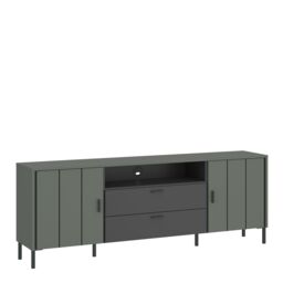 Furniture To Go Arundel TV Cabinet 2 Door 2 Drawer 173cm Wide in Green/Grey in Green - thumbnail 1
