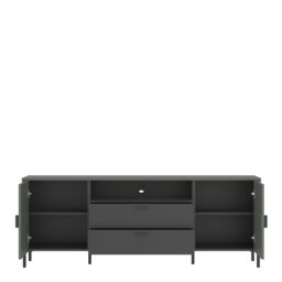 Furniture To Go Arundel TV Cabinet 2 Door 2 Drawer 173cm Wide in Green/Grey in Green - thumbnail 2