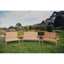 Churnet Valley Garden Furniture Ltd Valley 7 Seat Set 1X3B 2 X 2B Angled Tray - Timber - Fully Assembled in Brown - thumbnail 3
