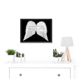 Artery8 An Angel The House Guard Home Wings Quote Motivation Typography A4 Artwork Framed Wall Art Print in Black - thumbnail 2