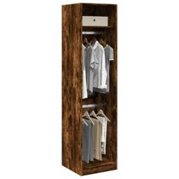 Berkfield Home Wardrobe Smoked Oak 50x50x200 cm Engineered Wood in Brown - Size: 50 x 50 x 200 cm - thumbnail 2
