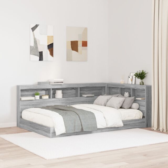 Berkfield Home Storage Headboard with Shelf Grey sonoma 120 cm Engineered wood - image 1