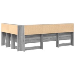 Berkfield Home Storage Headboard with Shelf Grey sonoma 120 cm Engineered wood - thumbnail 7