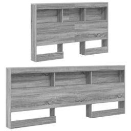 Berkfield Home Storage Headboard with Shelf Grey sonoma 120 cm Engineered wood - thumbnail 4