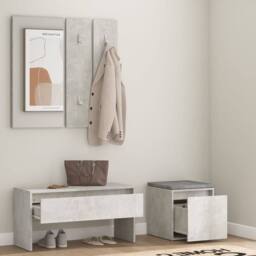 Berkfield Home Hallway Furniture Set Concrete Grey Engineered Wood