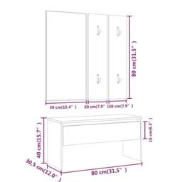 Berkfield Home Hallway Furniture Set Concrete Grey Engineered Wood - thumbnail 8