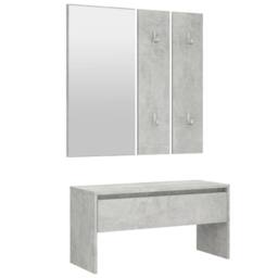 Berkfield Home Hallway Furniture Set Concrete Grey Engineered Wood - thumbnail 6