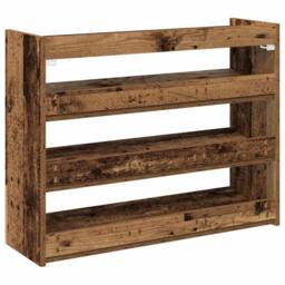 Berkfield Home Shoe Rack Old Wood 80x25x62 cm Engineered Wood in Brown - Size: 80 x 25 x 62 cm - thumbnail 6