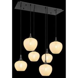 Netlighting Maxy Cluster Pendant Ceiling Light Gunmetal Clear Glass Shade 6x E27 in Grey - thumbnail 5