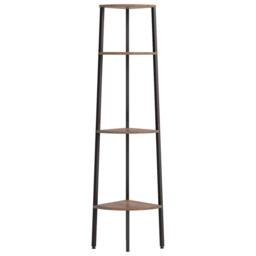 Berkfield Home 4-Tier Corner Shelf Dark Brown & Black 45.5x31.5x150 cm - thumbnail 3