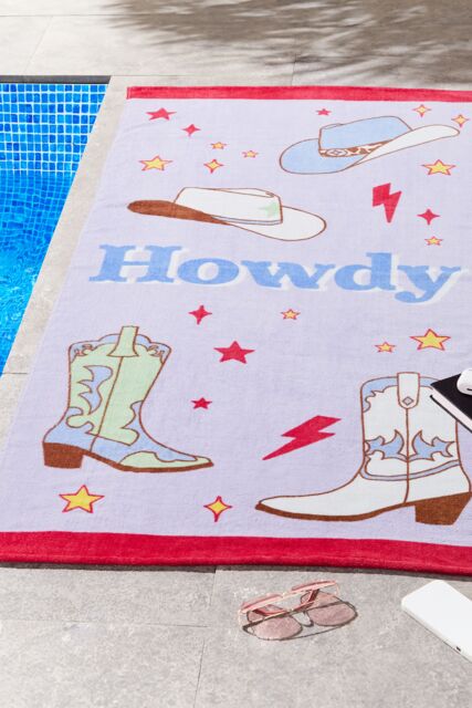 Sassy B 'Howdy Cowgirl' Cotton Beach Towel in Lilac - image 1