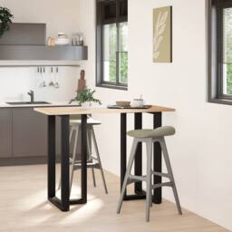 Berkfield Home Bar Table Legs T-Shaped¬†2 pcs Black 60x35x(100-101) cm Steel - thumbnail 1