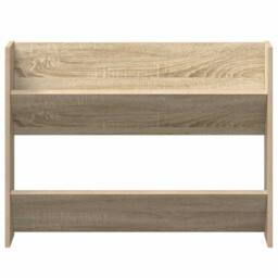 Berkfield Home Wall Shoe Cabinets 2 pcs Sonoma Oak 80x18x60cm Engineered Wood in Light Brown - Size: 80 x 18 x 60 cm - thumbnail 5