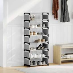 Berkfield Home Shoe Rack 8-Tier Grey 54x28x124 cm Non-woven Fabric - Size: 54 x 28 x 124 cm - thumbnail 1